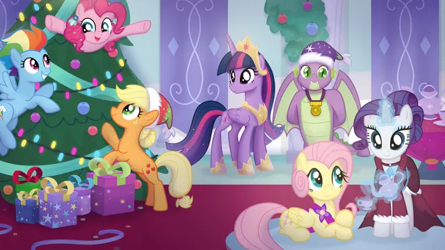 My Little Pony Christmas Party Celebration Presents wallpaper on Pixipics