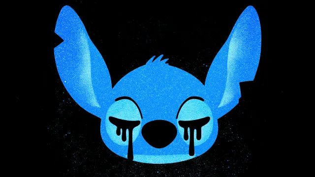 Stitch Dripping Tears Blue Glitter wallpaper on Pixipics