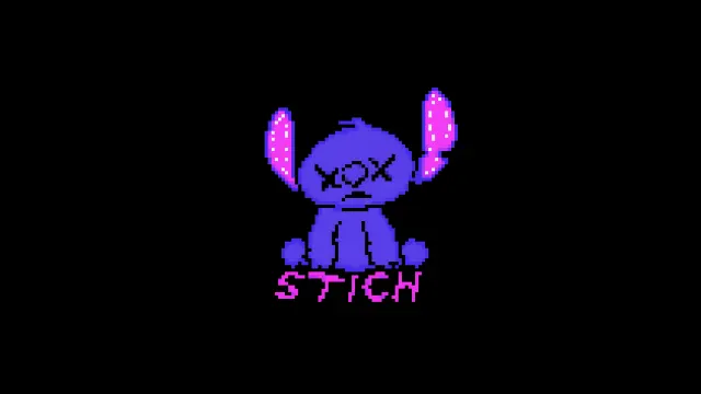 Stitch Pixel Alien Glitch wallpaper on Pixipics