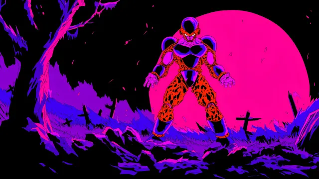 Dragon Ball Z Cell Perfect Form Synthwave wallpaper on Pixipics