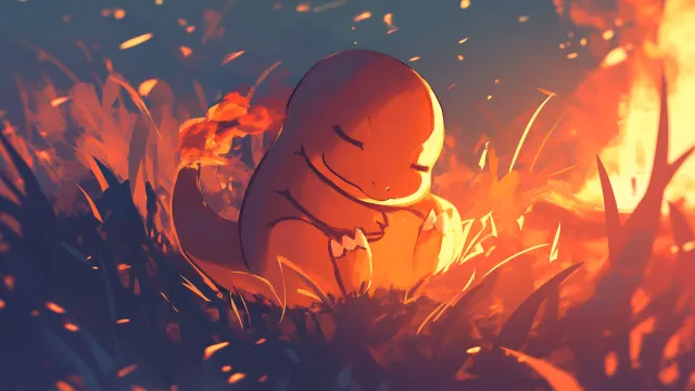 Pokemon Charmander Sleeping Fire wallpaper on Pixipics