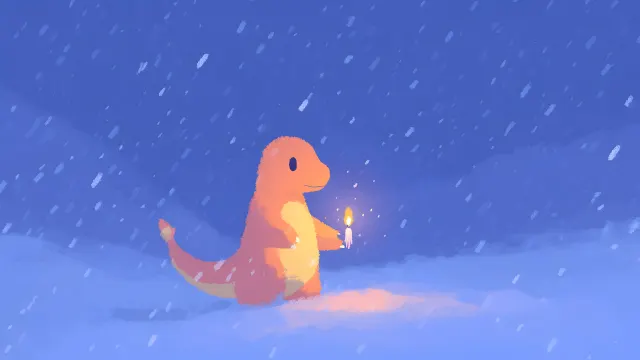 Pokemon Charmander Winter Candle Light wallpaper on Pixipics