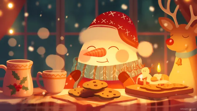 Christmas Snowman wallpaper on Pixipics