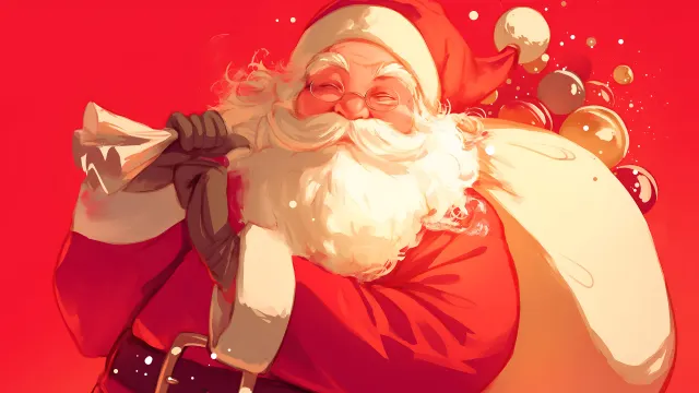 Santa Claus Red Suit Magical Night wallpaper on Pixipics