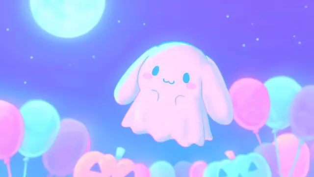 Cinnamoroll Pastel Ghost Halloween Moonlight wallpaper on Pixipics