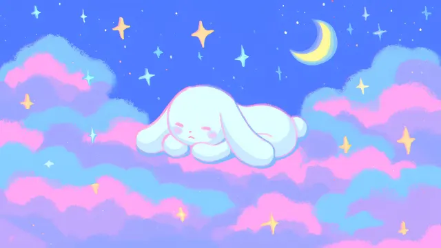 Sanrio Cinnamoroll Sleeping On Pastel Clouds wallpaper on Pixipics
