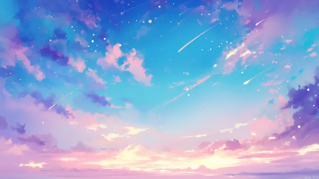 Dreamy Sky Shooting Stars wallpaper on Pixipics