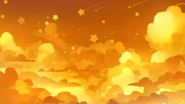 Golden Clouds Stars Cute Dreamy Heaven Style wallpaper on Pixipics