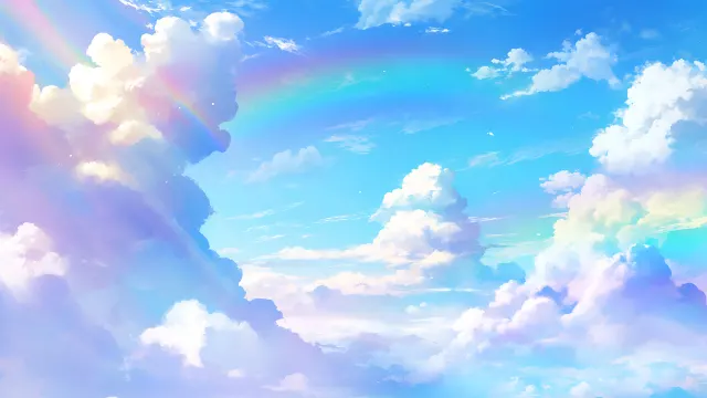 Pastel Clouds Rainbow Hues wallpaper on Pixipics