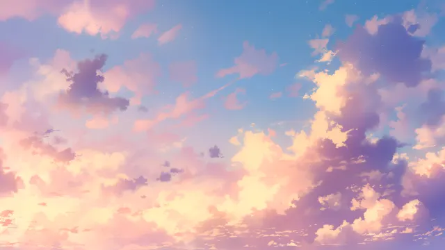 Sunset Glow Clouds Blue Sky wallpaper on Pixipics