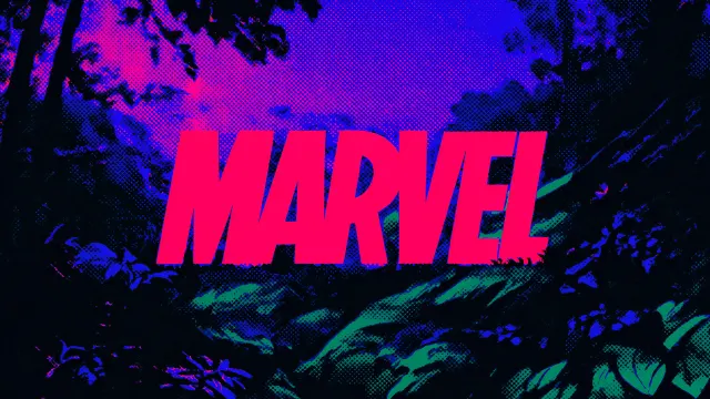 Marvel Logo Retro Halftone Jungle wallpaper on Pixipics