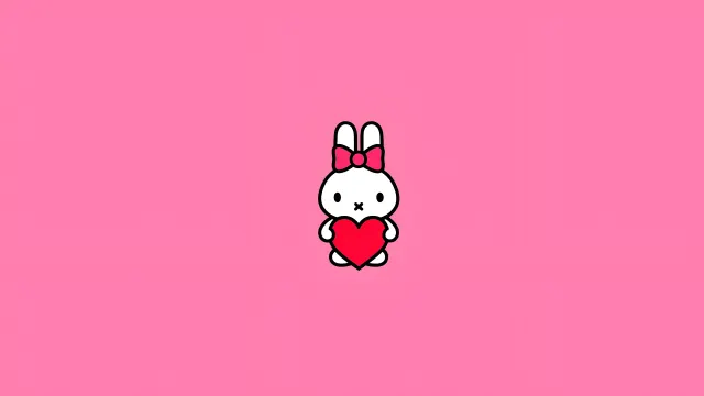 Kawaii Miffy Heart Valentine Pink wallpaper on Pixipics