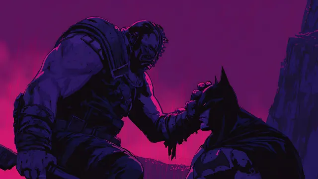 Dc Comics Bane Dominating Batman In Rain wallpaper on Pixipics