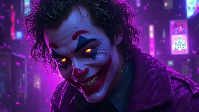 Joker Arthur Fleck Creepy Neon Smile wallpaper on Pixipics