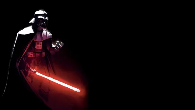 Darth Vader Lightsaber Glow Dark Theme wallpaper on Pixipics