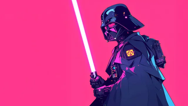 Star Wars Darth Vader With A Pink Lightsaber wallpaper on Pixipics