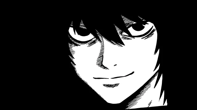 Death Note L Minimal Manga Face Black wallpaper on Pixipics