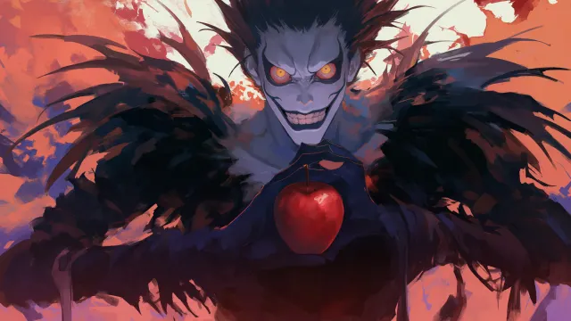 Death Note Ryuk Apple Temptation wallpaper on Pixipics