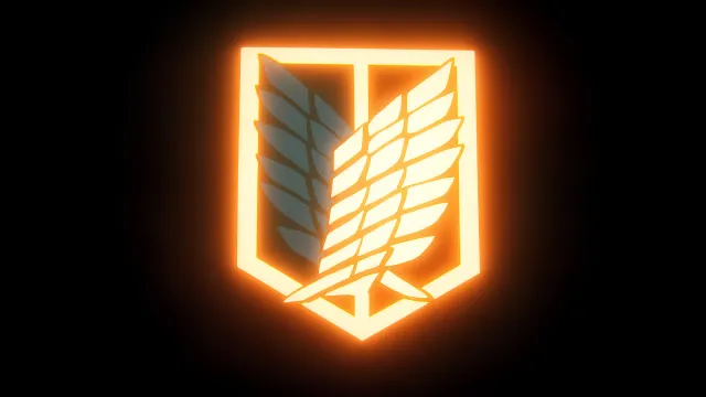 Attack On Titan Survey Corps Logo Neon Glow wallpaper from Pixipics