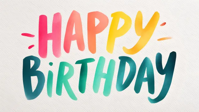 Colorful Happy Birthday Watercolor wallpaper from Pixipics