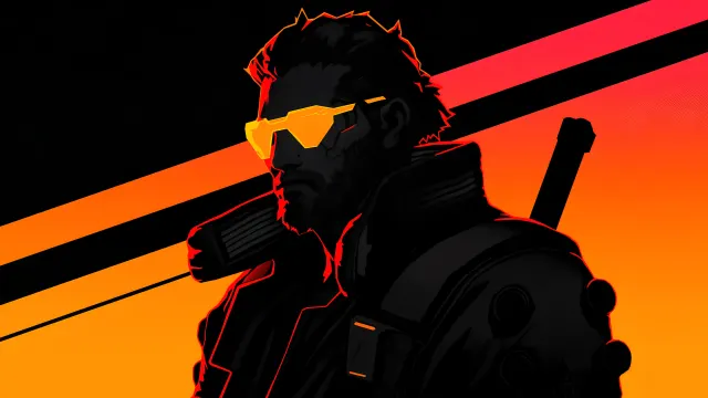 Cyberpunk 2077 V With Glowing Visor Orange Glow wallpaper on Pixipics