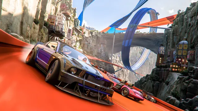 Forza Horizon Five Mustang On Orange Track wallpaper from Pixipics