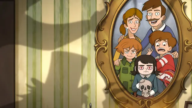 Haunted Hotel Family Portrait With A Skull wallpaper on Pixipics