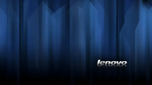 Lenovo Corporate Logo On Dark Blue Abstract Vertical Lines wallpaper from Pixipics