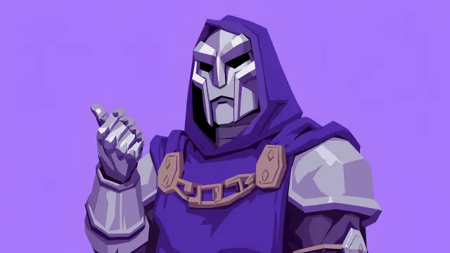 Mf Doom Cartoon Style Purple Hood Super Villain wallpaper on Pixipics