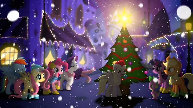 Mlp Ponies Christmas Tree Snowfall wallpaper on Pixipics