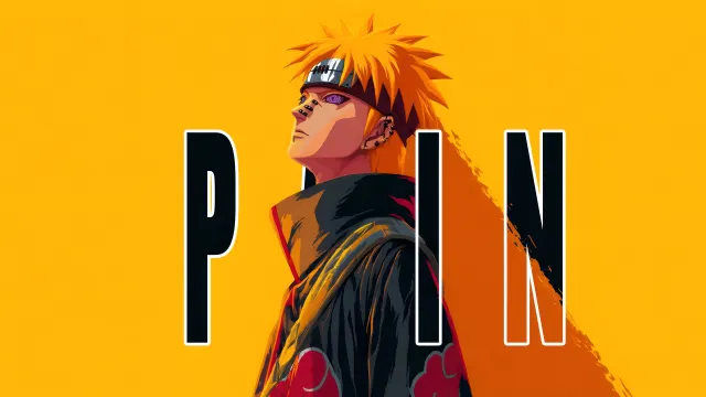 Naruto Pain Akatsuki Leader Yellow Minimalist wallpaper on Pixipics