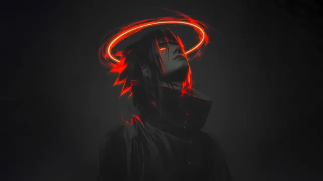 Naruto Sasuke Uchiha Red Halo Dark Avenger wallpaper on Pixipics