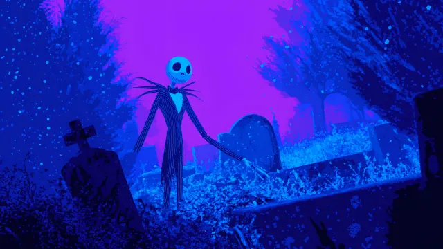 Nightmare Before Christmas Jack Graveyard Blue Snow wallpaper on Pixipics