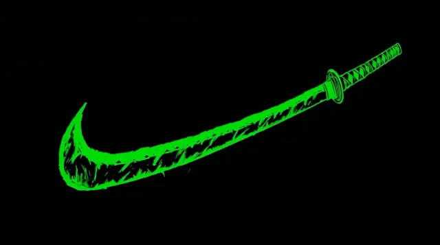 Nike Katana Swoosh Green Neon Blade Gif wallpaper on Pixipics