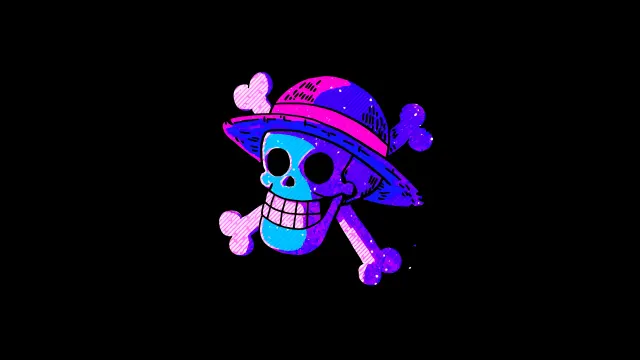 One Piece Jolly Roger Neon Galaxy Skull wallpaper on Pixipics