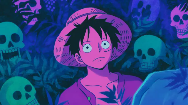 One Piece Luffy Spooky Jungle Skulls wallpaper on Pixipics