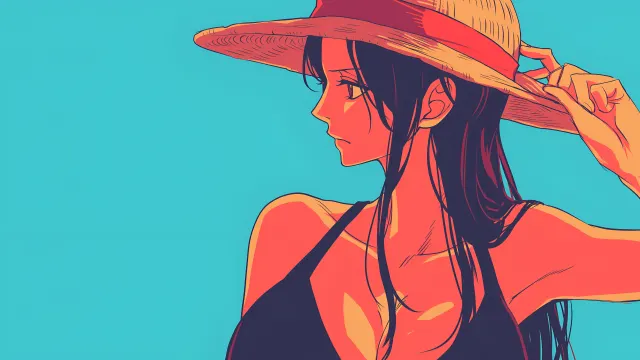 One Piece Nico Robin In A Sun Hat wallpaper on Pixipics