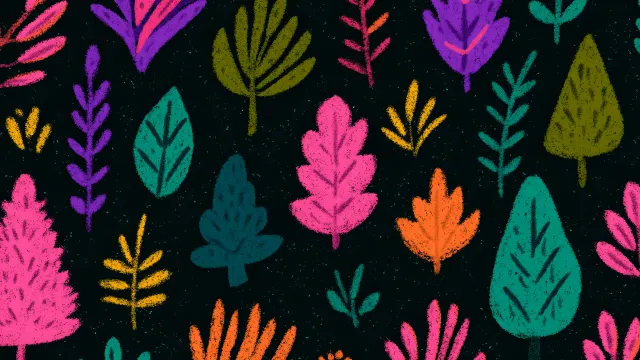 Pattern Bright Fall Leaves Vibrant Neon Colors wallpaper from Pixipics