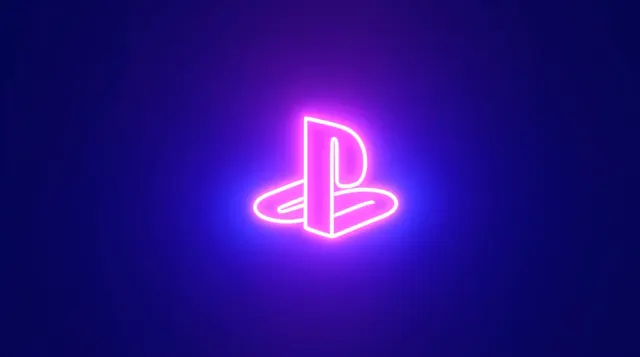 Playstation Retro Neon Logo Gif wallpaper on Pixipics