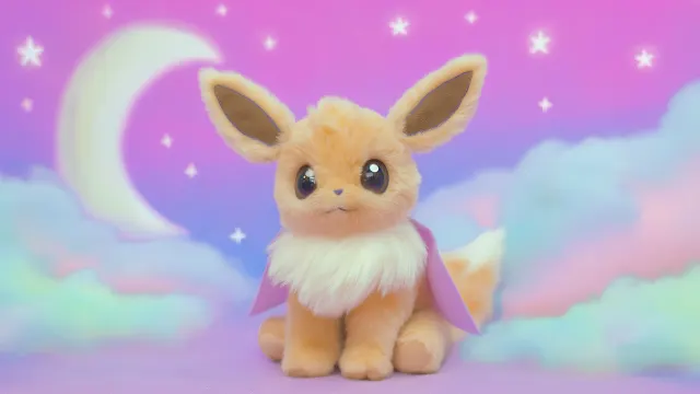 Pokemon Eevee Fluffy Werewolf Chibi Cute In Clouds wallpaper on Pixipics