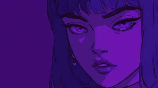 Purple Anime Girl Aesthetic Gif wallpaper on Pixipics