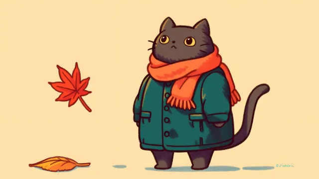 Pusheen Fall Weather Coat And Scarf wallpaper on Pixipics