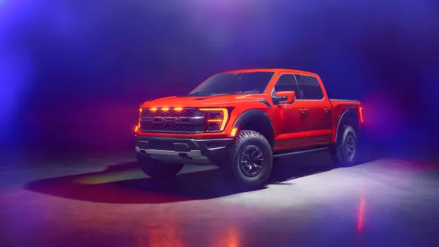 Red Ford F 150 Raptor Studio Shot wallpaper on Pixipics