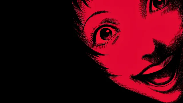 Red Manga Girl Dark Closeup wallpaper on Pixipics