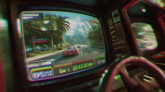 Retro Arcade Racing Game Aesthetic wallpaper on Pixipics