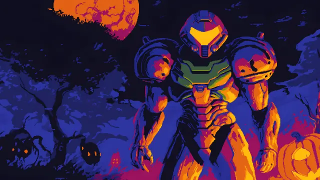 Samus Aran Horror Power Suit Halloween wallpaper on Pixipics