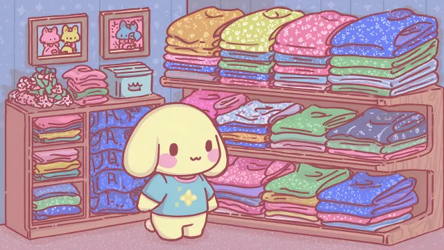 Sanrio Cinnamoroll In A Clothing Shop wallpaper from Pixipics