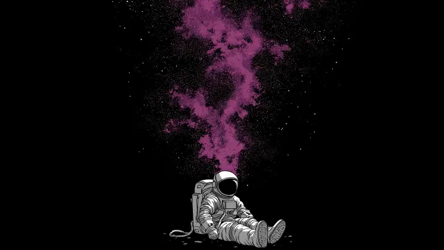 Solitary Astronaut In Space wallpaper on Pixipics