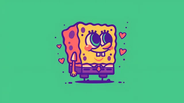 Spongebob Kawaii Style Hearts wallpaper on Pixipics