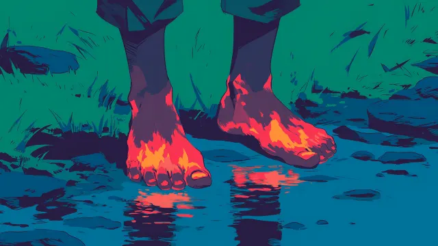 The Feet Of A Man Are On Fire wallpaper on Pixipics